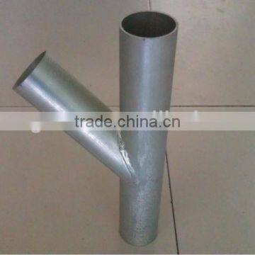 Galvanized steel pipe branches 45 degree