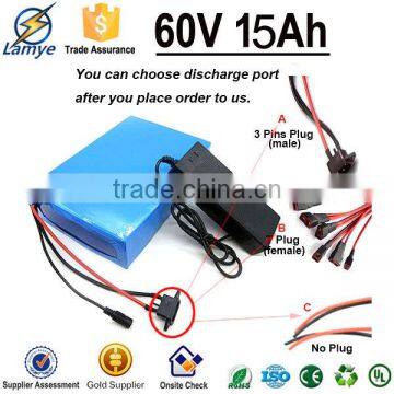 Manufacturer Rechargeable High 60V 15Ah Lithium Ion Battery Electric Bicycle With 3.7V 2.5Ah 18650 15 Amp BMS and 2.0A Charger photo-6