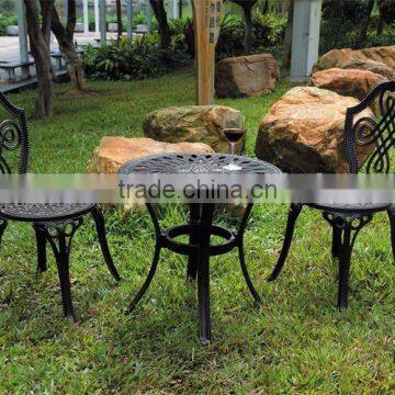 Oblique pattern tea table and KD chair aluminum patio set