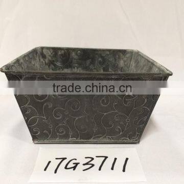 China Green Garden Deco Big Size Square Black Succulent Pot
