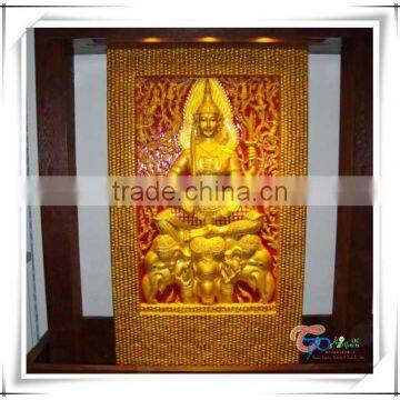 Popular large led light gold polyresin hindu gods water fountain