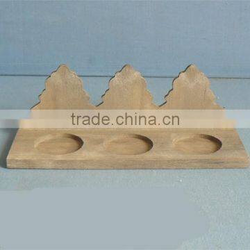 Cheap Unfinished Decorative Craft Wooden Candle Holder Craved photo-3