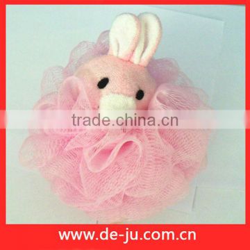 Pink Rabbit Flowers Cheap Baby Bath Sponge