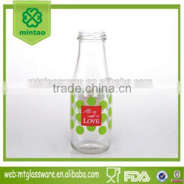 country style mini color milk bottles with lid straw