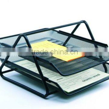High Quality Smoked Pull Metal Mesh Office Desk File Tray photo-2