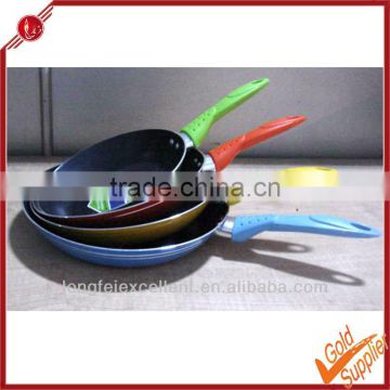 Non-stick aluminum fry pan with ceramic coating removable handle frying pan gold pan