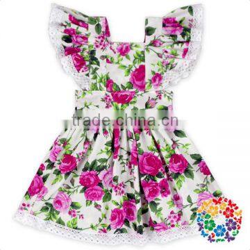 Wholesale Girls Boutique Flower Ruffle Summer Dresses Organic Cotton Lace 2016 Dress Fashion Design photo-5