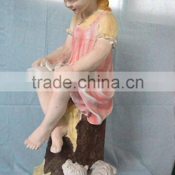 Garden Decor Reading Girl Fiberglass Statue photo-2