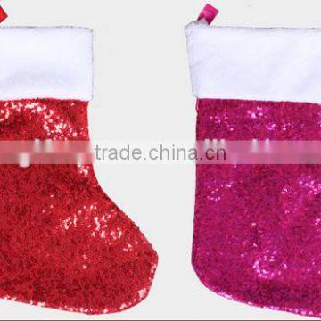 China Factory Colors of 4 Fabric Bling Sock Kit Hanger Holder Wholesale Wool Felt Women's Christmas Socks With Sequin for Decor photo-2