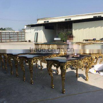Baroque Style Living Room Furniture Console Desk With Marble Top photo-4