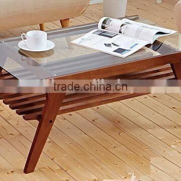 Home furniture tempered glass top living room high quality wood table