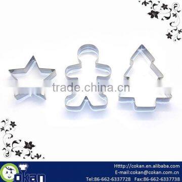 3Pcs Christmas Stainless Steel Cookie Cutter ,Biscuit Cutter,Cookie Mold CK-CM0571