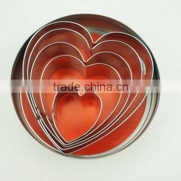 47097 5pcs Heart Shape Stainless Steel Cookie Cutter Set