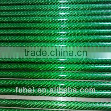 3K green twill woven carbon fiber tube