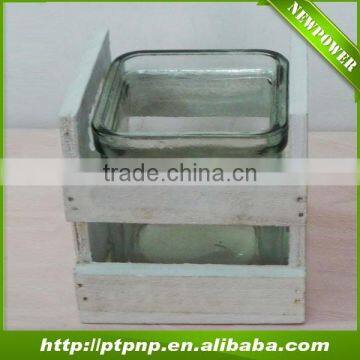 Wholesale wood flower pots with glass