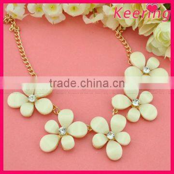 Fashion green fashion dress acrylic bead flower necklace WNK-252