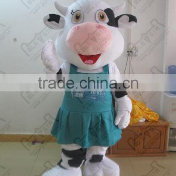 blue dress cartoon dairy cow mascot costumes