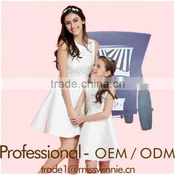 China children clothes supplier wholesale beautiful parent-child applique dress