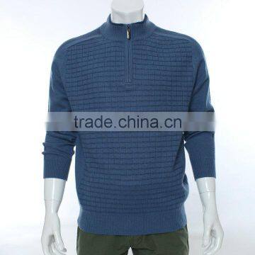 Men Pullover Sweater With 1/4 Zipper ,blue Long Sleeve Wool Sweater Pullover,merino Wool Sweater photo-3
