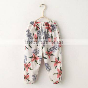 Wholesale 100% Cotton Big Flower Cool Anti-mosquito Pants for Baby Girl Icing Pants photo-4
