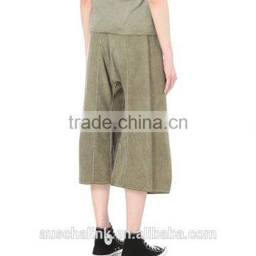 Custom Ladies Cropped Cotton Trousers Patterns New Design photo-3