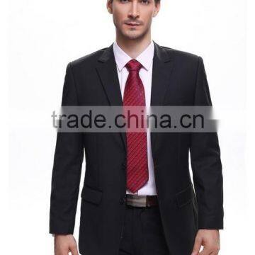Latest Design Custom Made Black Wool Coat Pant Mens Suit photo-2