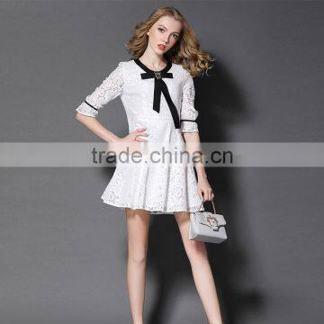 Maxnegio New Product Wholesale Girls Cute Slim White Lace Dress photo-2
