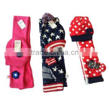 Men Polar Fleece Scarf Glove Hat Warm Set photo-3