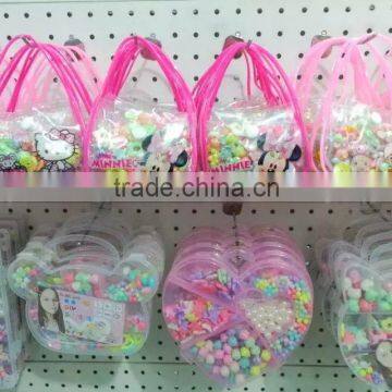 Hot Sales Diy Handmade Acrylic Beaded Set Bags Pack Children Early Educational Diy Loose Beads Bags Set for Promotion Items