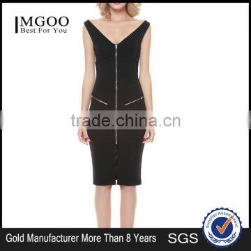 MGOO European Brand Design Wholesale Sexy Bodycon Dress Prom Dress With Zipper Fashion Office Dress 2015 D546 photo-2