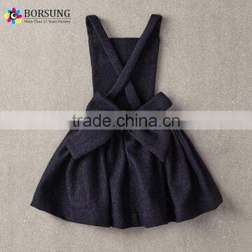 European Style Latest Short Frock Designs Fancy Dress Woolen Overall Dress Designs For Girls Kids Clothes