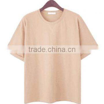 Han Edition Short-sleeved Cotton Pure Color T-shirt Female 2017 Summer Big Yards Joker