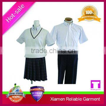 Custom top quality blank cheap school girls sex uniform by clothing manufacturer