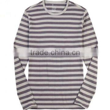 Men's Long Sleeve Round Collar Stripe Fashion R0025 photo-2