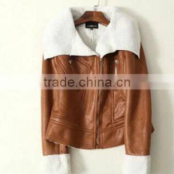Runwaylover EY1023C Hot Sale 2016 Women Fashion Fur Collar Wool Jackets