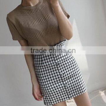 Runwaylover 5338 Sexy Europea Sexy High Waist Sexy Plaid Skirt photo-3