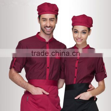 Juqian 2016 custom cheap Unisex hotel and restaurant uniform for waiters and waitress uniform