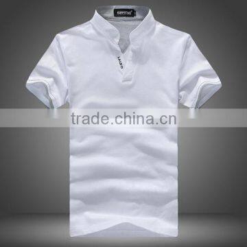 custom latest and new summer style solid colour v collar polo men shirt wholesale for sale