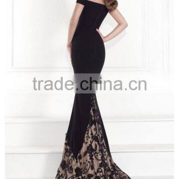 2016 Off The Shoulder Prom Dresses Stretch Spandex & Tulle With Beading photo-3