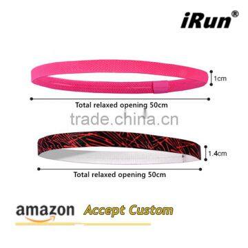 NON-SLIP Rubber Elastic Headband Stretch Strap Yoga Head Belt - Mini Bands Trendy Authentic Sportsbands - Accept Custom photo-3