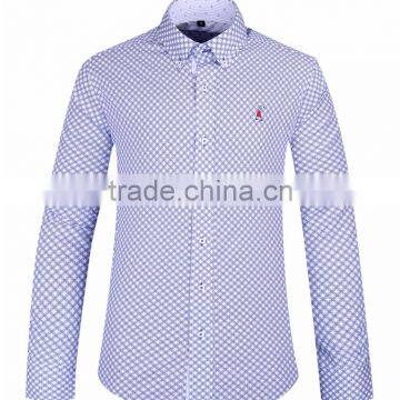 2017 Customized Printing Men's Long Sleeve Shirt With Contrast Collar and Cuff photo-2