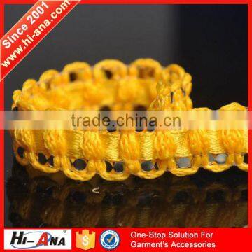 hi-ana trim2 Global brands 10 year new style gold trimming lace