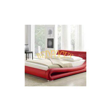 Faux Red Color PU Leather Bed Bed-P-111