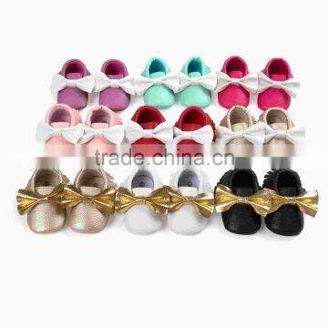 The Same Paragraph Seven! Color Bowknot Tassel Soft Bottom Shoes Baby Shoes Mens Age 0217 photo-3