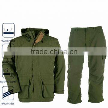 Green Breathable Waterproof Warm Hunting Suits for men