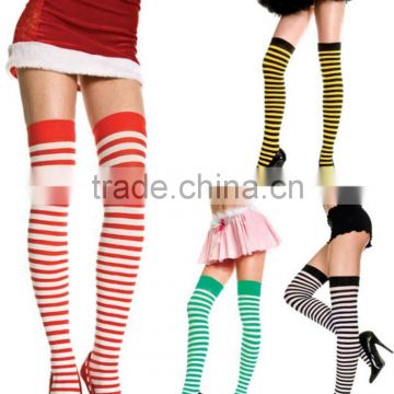 New Spring Summer Women's Opaque Striped Tights Stocking