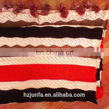 China made stripe jacquard knitting pattern scarf