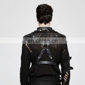 Punk Rave Men's Gothic Black Chest Harness-top Armor S-236 photo-3