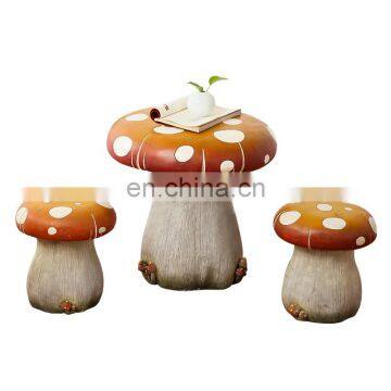 Big Size Mushroom Table and Stool Statue For Kids or Rest