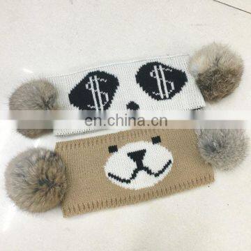 korea knit headwrap popular fur headband for US market